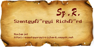 Szentgyörgyi Richárd névjegykártya