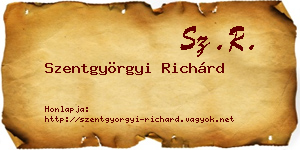 Szentgyörgyi Richárd névjegykártya