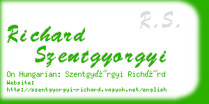 richard szentgyorgyi business card